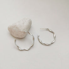 Load image into Gallery viewer, C Shape Hoop Pierced Earrings Golden & Silver Colour