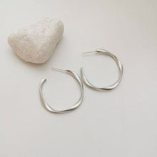 Load image into Gallery viewer, C Shape Hoop Pierced Earrings Golden & Silver Colour