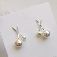Load image into Gallery viewer, X Shape Pearl Stud Earrings