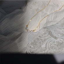 Load image into Gallery viewer, Elegant Three Mini Pearl Chain Necklace Choker