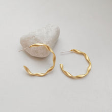 Load image into Gallery viewer, C Shape Hoop Pierced Earrings Golden & Silver Colour