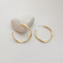 Load image into Gallery viewer, C Shape Hoop Pierced Earrings Golden & Silver Colour