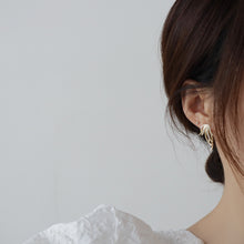 Load image into Gallery viewer, INS Fashion 14K Gold Plated Zircon Leaf Ear Studs Mini Tassel Earrings