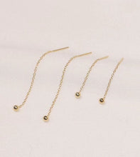Load image into Gallery viewer, Rose Gold ball Chain Thread Through Earrings