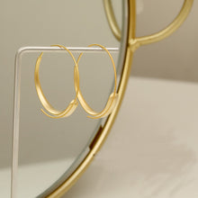 Load image into Gallery viewer, Popular Fashion Gold Plated Matt Hoop Earrings