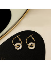 Load image into Gallery viewer, Fashion Unique Design Huggie Earrings with Zircon Circle