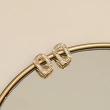 Load image into Gallery viewer, INS Fashion Irregular Rectangle Zircon Diamante Chic Ear Studs Earrings
