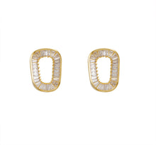 Load image into Gallery viewer, INS Fashion Irregular Rectangle Zircon Diamante Chic Ear Studs Earrings