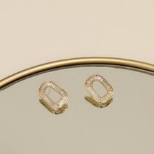 Load image into Gallery viewer, INS Fashion Irregular Rectangle Zircon Diamante Chic Ear Studs Earrings