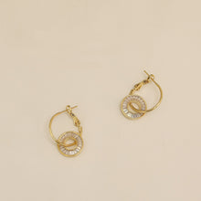Load image into Gallery viewer, Fashion Unique Design Huggie Earrings with Zircon Circle
