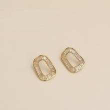 Load image into Gallery viewer, INS Fashion Irregular Rectangle Zircon Diamante Chic Ear Studs Earrings