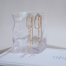Load image into Gallery viewer, Luxury Fashion Design Gold Plated Oval Geometry Tassel Drop Earrings