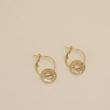 Load image into Gallery viewer, Fashion Unique Design Huggie Earrings with Zircon Circle