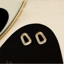 Load image into Gallery viewer, INS Fashion Irregular Rectangle Zircon Diamante Chic Ear Studs Earrings