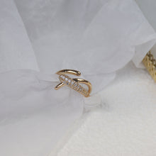 Load image into Gallery viewer, Fashion Design Gold Plated Zircon Geometric Rings Size Adjustable