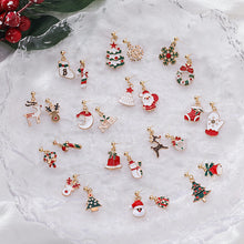Load image into Gallery viewer, Silver Christmas Elements Drop Earrings - Snow Santa Reindeer Gift Christmas Tree