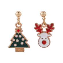 Load image into Gallery viewer, Silver Christmas Elements Drop Earrings - Snow Santa Reindeer Gift Christmas Tree