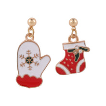 Load image into Gallery viewer, Silver Christmas Elements Drop Earrings - Snow Santa Reindeer Gift Christmas Tree