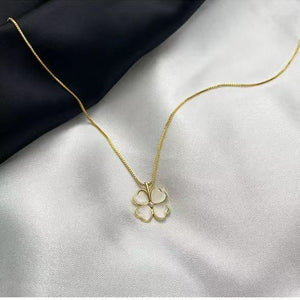 14K Gold Plated Four Leaf Clover Pendant Necklace
