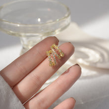 Load image into Gallery viewer, Double Layer C Shape Gold Plated Zircon Ear Cuff Studs