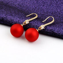 Load image into Gallery viewer, Red Christmas Baubles Drop Earrings