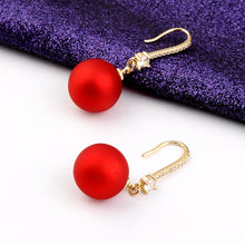 Load image into Gallery viewer, Red Christmas Baubles Drop Earrings