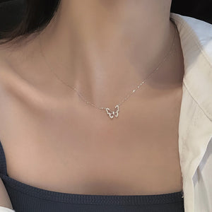 INS Style Diamante Butterfly Shape Necklace