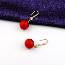 Load image into Gallery viewer, Red Christmas Baubles Drop Earrings