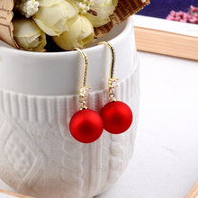 Load image into Gallery viewer, Red Christmas Baubles Drop Earrings