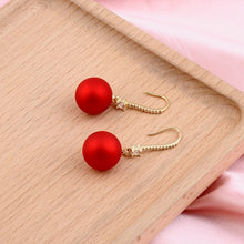 Load image into Gallery viewer, Red Christmas Baubles Drop Earrings