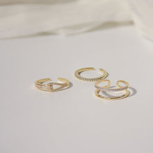 Load image into Gallery viewer, INS Popular Gold Plated Zircon Adjustable Rings