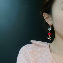 Load image into Gallery viewer, Assymetric Christmas Santa Snowman Penguin Snow Drop Earrings