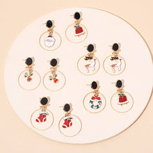 Load image into Gallery viewer, INS Christmas Party Circular Drop Earrings Multi Colours