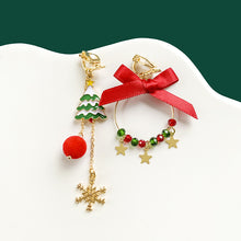 Load image into Gallery viewer, Assymetric Christmas Santa Snowman Penguin Snow Drop Earrings