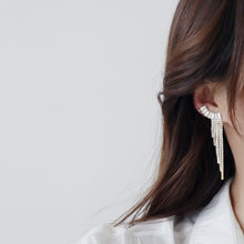 Load image into Gallery viewer, Luxury Gold Plated Korean Style Zircon Tassel Earrings