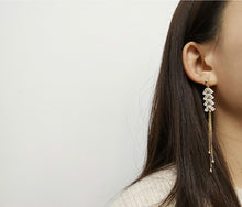 Load image into Gallery viewer, Diamante Tassel Long Earrings