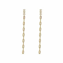 Load image into Gallery viewer, Zircon Chain Tassel Earrings