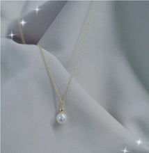 Load image into Gallery viewer, Freshwater Pearl Pendant in 14K Gold Plated Silver Necklace
