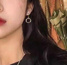Load image into Gallery viewer, South Korea Design Gold Plated Long Three-Circle Earrings