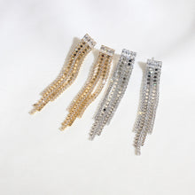 Load image into Gallery viewer, Zircon Cup Chain Gold Plated Tassel Earrings