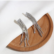 Load image into Gallery viewer, Zircon Cup Chain Gold Plated Tassel Earrings