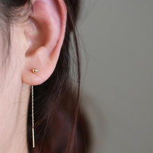 Load image into Gallery viewer, Rose Gold ball Chain Thread Through Earrings