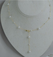 Load image into Gallery viewer, Handmade 14K Gold Plated Silver Pearl Plato Choker Necklace
