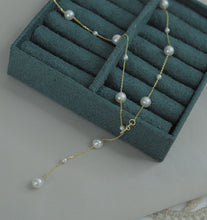 Load image into Gallery viewer, Handmade 14K Gold Plated Silver Pearl Plato Choker Necklace
