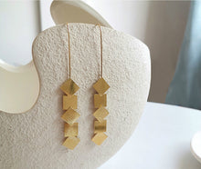 Load image into Gallery viewer, Korean Style Geometric Pierce Gold Plated Drop Earrings