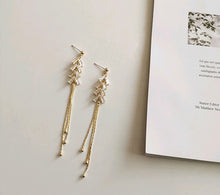 Load image into Gallery viewer, Diamante Tassel Long Earrings