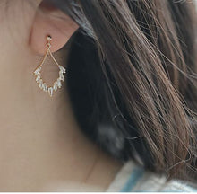 Load image into Gallery viewer, Fashion Design Gold Plated Silver Diamond Shape Drop Earrings with Zircon Crystal