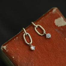 Load image into Gallery viewer, Luxury Zircon Chain Block Earrings