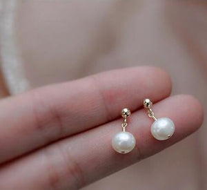 Classic Freshwater Cultured Pearl Drop Earring Gold Plated