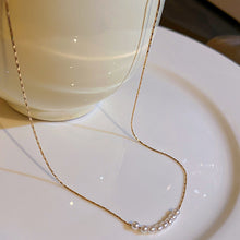 Load image into Gallery viewer, Mini Pearl Chain Necklace Choker Gold Plated Silver
